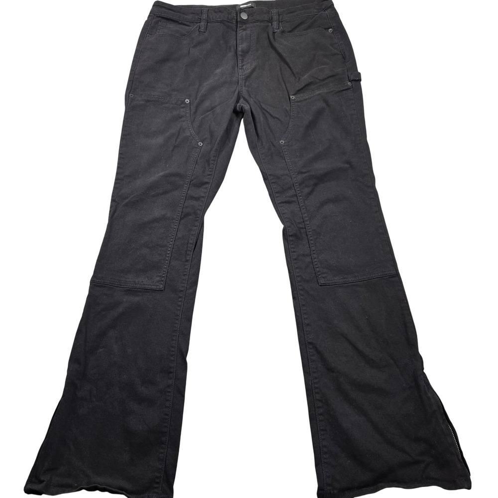 Nova Men Pants Mens 37x33 (36 Tag)‎ Black Carpenter Bootcut Ankle Zip Stretch